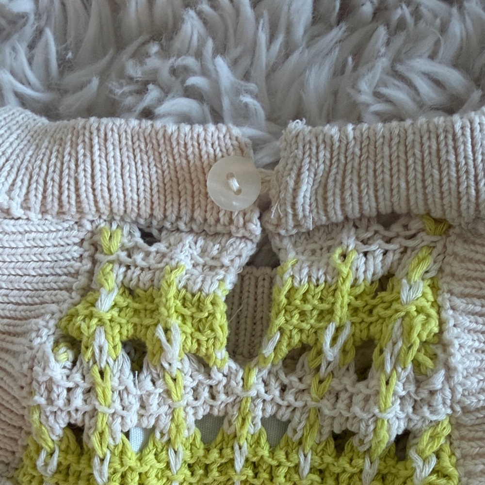 Zara Kids Yellow and Cream Crochet Tank Top - Picture 4 of 5